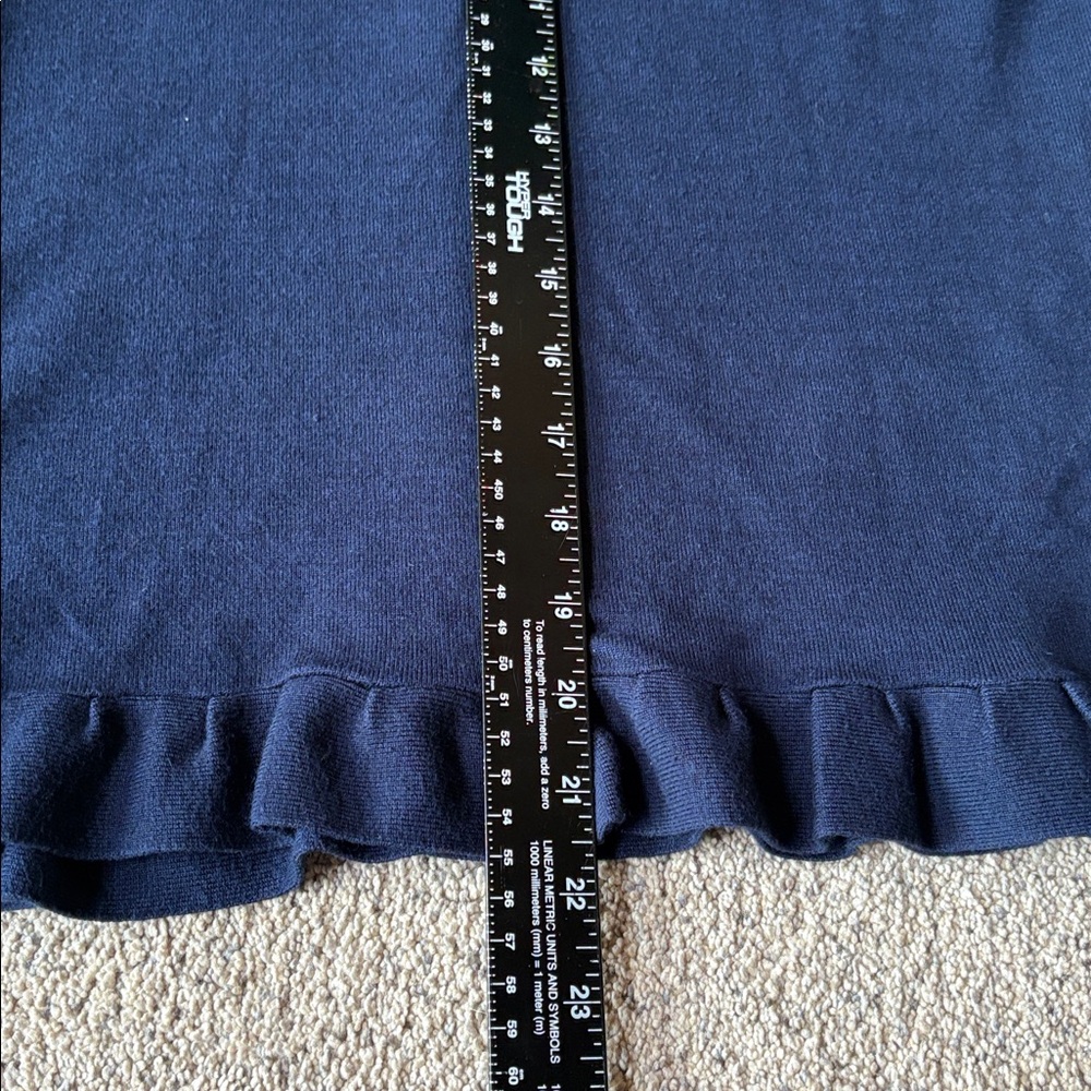 Adrianna Papell Dark Blue Ruffle Hem Sweater Tee - Picture 5 of 6